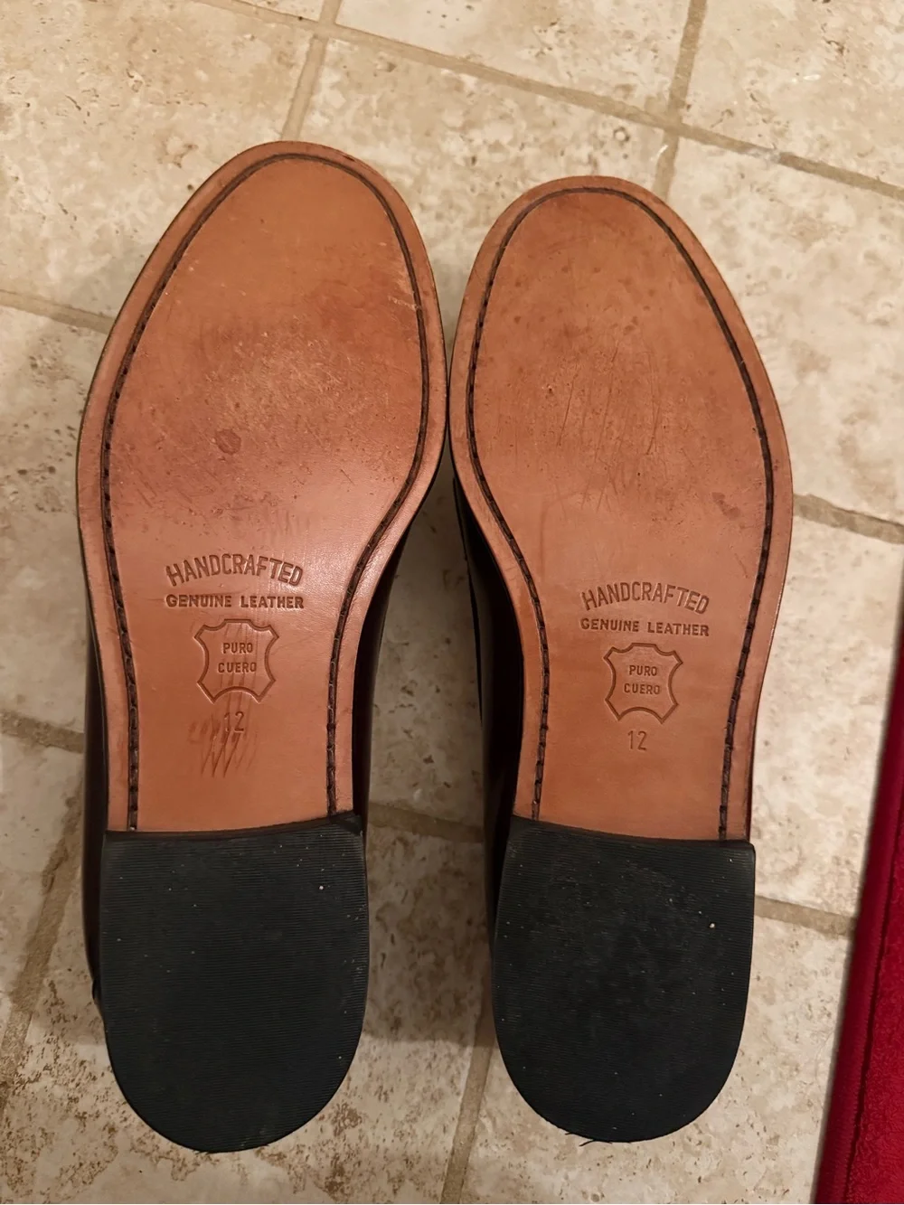 Vintage L.L. BEAN Burgundy Leather Kiltie Tassel Loafers Sz. 12